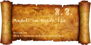 Mayböhm Natália névjegykártya